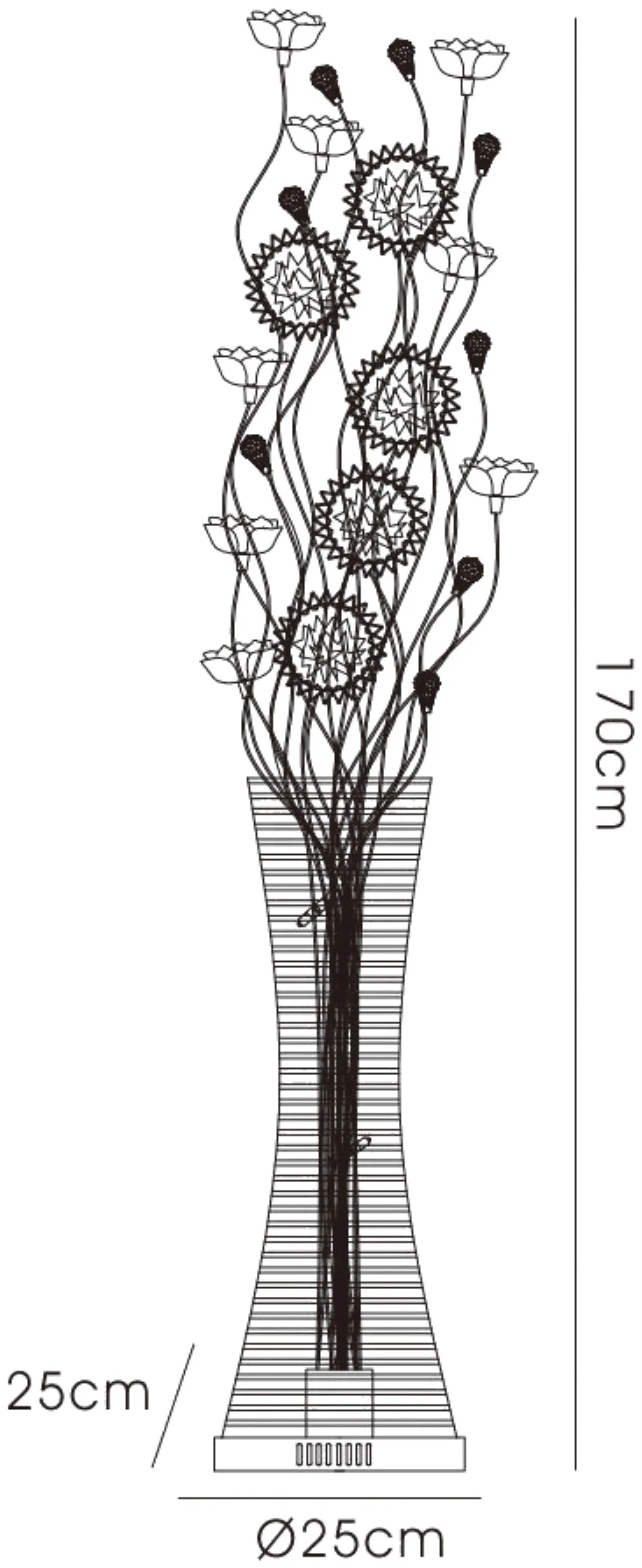 IL70397  Majella Crystal Floor Lamp 7 Light